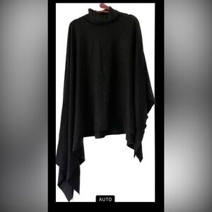 NWT DKNY  Charcoal Grey Turtleneck Poncho with asymmetrical sleeves